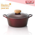 韓國NEOFLAM Retro Jewel系列 22cm陶瓷不沾湯鍋+陶瓷塗層鍋蓋 EK-RD-C22