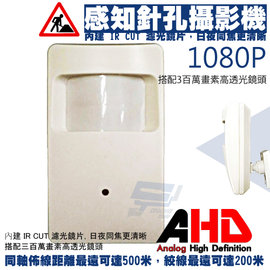 昌運監視器 AHD 1080P 偽裝紅外線感知針孔攝影機 高清HD1080P 公司管理/居家看護 AHD高清類比攝影機