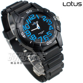 Lotus 時尚錶 繽紛馬卡龍 彩色圓錶 男錶/中性錶/女錶/學生手錶 TP2107M-01C黑藍