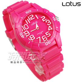 Lotus 時尚錶 繽紛馬卡龍 彩色圓錶 女錶 TP2107M-05桃紅