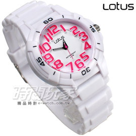 Lotus 時尚錶 繽紛馬卡龍 彩色圓錶 女錶 TP2107M-12白桃 防水手錶