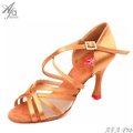 Afa Pro-專業舞鞋 女拉丁 古銅緞 網 國標舞鞋 P48602