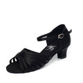 60403-Afa安法 國標舞鞋 女拉丁鞋 黑緞《童鞋》~尺碼適合小孩到成人(1.8吋古巴跟)