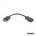 【免運 】LINDY 林帝 DisplayPort公 轉 HDMI母 4K 轉換線 (41718)