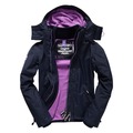 美國百分百【全新真品】Superdry 極度乾燥 風衣 連帽 外套 防風 夾克 刷毛 深藍 紫色 女 F855