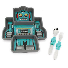 【美國KIDSFUNWARES】造型兒童餐盤組-機器人　㊣原廠授權總代理公司貨