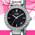 CASIO 時計屋 ALBA 雅柏手錶 AH7D65X1 女錶 石英錶 不鏽鋼錶帶 日期黑 全新品 保固一年 開發票