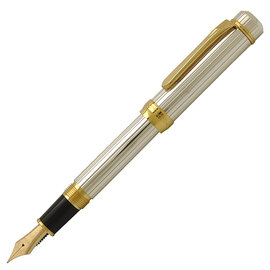 PLATINUM 白金牌 925純銀無垢直紋款鋼筆(PTS-50000) 純銀筆桿 18K筆尖
