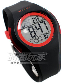 JAGA 捷卡 多功能電子錶 休閒錶 電子錶 手錶 M984-AG(黑紅)