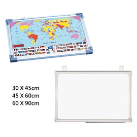 磁性白板 附世界地圖 地圖白板 30*45cm (一面白板一面地圖) / 片