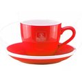 寶馬牌厚瓷咖啡杯盤組 紅色 200cc