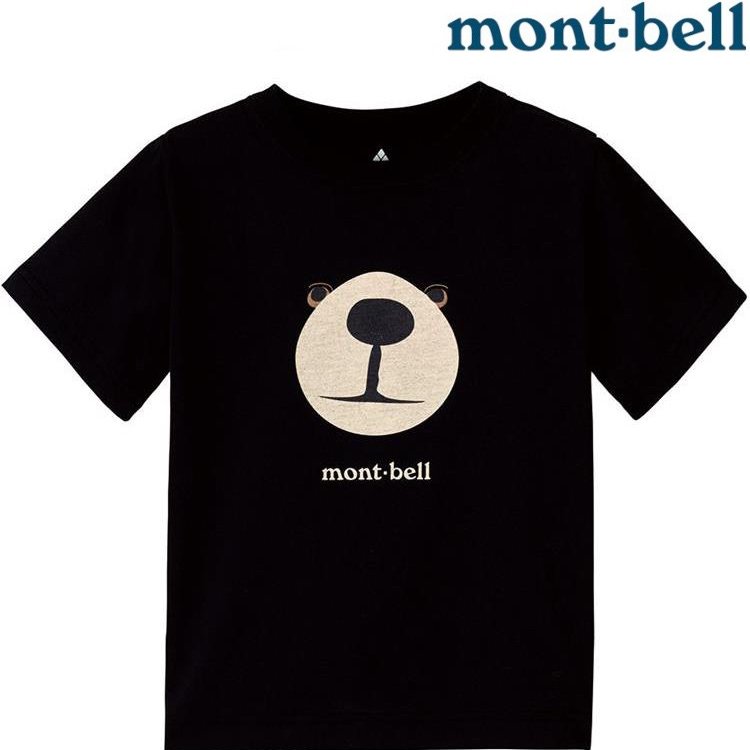 Mont-Bell Wickron 兒童排汗短T/幼童排汗衣 1114258 1114257 BK 熊臉 黑