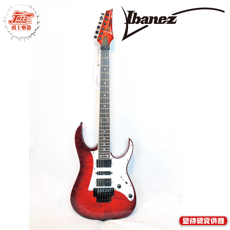 爵士樂器】原廠公司貨保固免運日本限定款IBANEZ RG350QMZ 電吉他透明紅