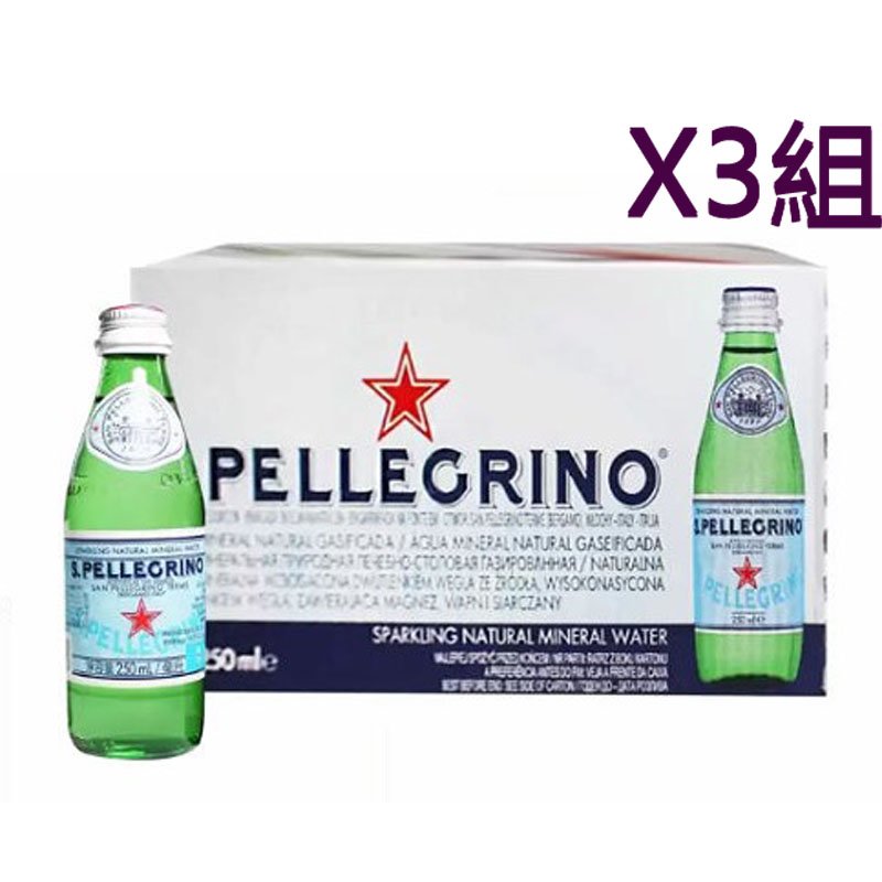 [COSCO代購4] San Pellegrino 聖沛黎洛 天然氣泡水 250毫升 X 24瓶_W109326 3組