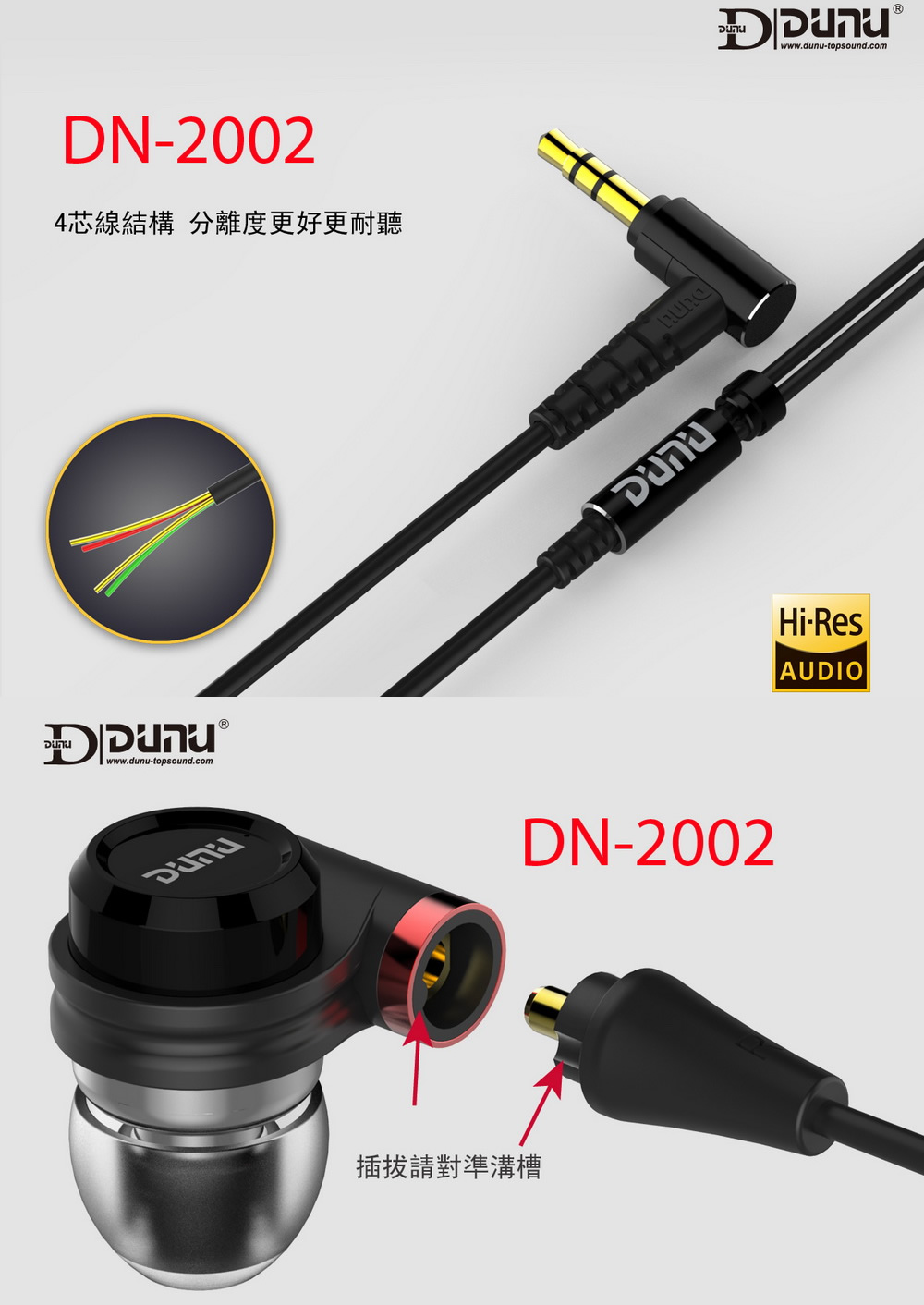 志達電子 DN2002 達音科 DUNU DN-2002 四單元(2動鐵+2動圈) 耳道式耳機 公司貨