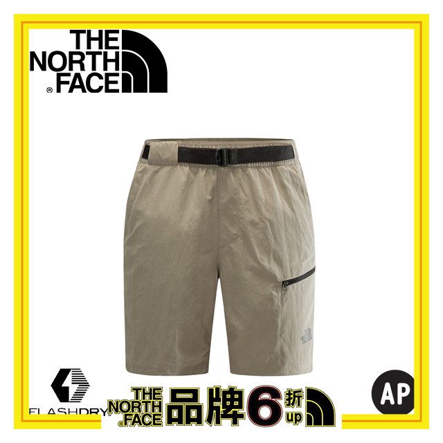 【The North Face 男 FLASHDRY 短褲 灰棕】短褲/休閒短褲/快乾短褲/ CK9H