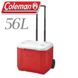 【Coleman 美國 56L 美利紅拖輪冰箱】拖輪冰箱/行動冰箱/冰桶/ CM-27864
