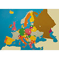 3-6歲蒙特梭利文化教具：歐洲地圖拼圖（含操作板1個，控制圖卡2張）