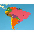 3-6歲蒙特梭利文化教具：南美洲地圖拼圖（含操作板1個，控制圖卡2張）
