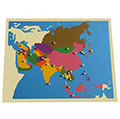3-6歲蒙特梭利文化教具：亞洲地圖拼圖（含操作板1個，控制圖卡2張）