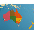 3-6歲蒙特梭利文化教具：澳洲地圖拼圖（含操作板1個，控制圖卡2張）