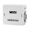 台南 HDMI(母)轉VGA(母) 電視/投影機 影音轉換器/轉接盒 (帶3.5mm音源-盒裝)