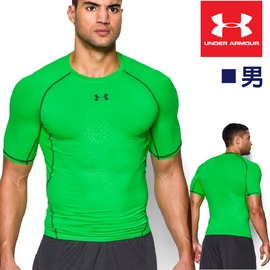 【全家遊戶外】㊣ Under Armour 美國 UA 男款 HG Armour花色 短袖上衣 COM L、XL 綠/綠 1257477-300 排汗衣 運動 慢跑衣