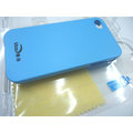 iphone4 / 4s 皮紋 皮套/手機殼/保護殼/保護套 (天藍-附贈螢幕保護貼) [ABO-00129]