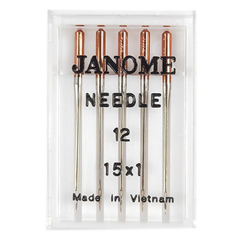 JANOME 原廠 高級 家用車針 12號 (適合一般棉布、厚布)各廠牌縫紉機皆可用