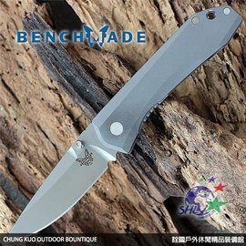 【詮國】Benchmade 美國蝴蝶牌 - Mini Ti Monolock M390鋼鈦夾折刀 (鈦金屬握柄) Bench 765
