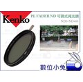 數位小兔【KENKO PL FADER ND3-ND400 82mm 可調式減光鏡】Canon Nikon Fuji