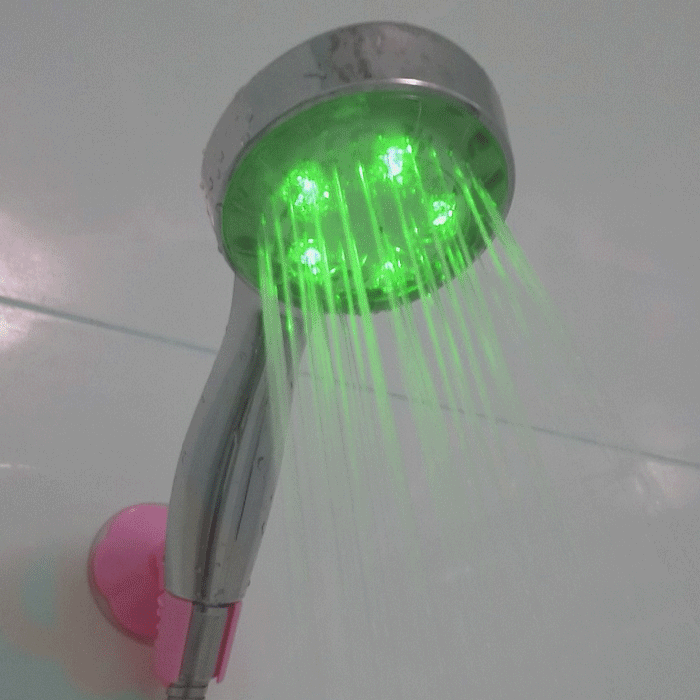 愛家捷時尚溫控變色噴水頭 LED溫控三色蓮蓬頭/三色炫彩花灑 蓮蓬頭 簡易辨識水溫 增加沐浴安全 浴室樂趣
