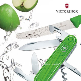 【詮國】瑞士 Victorinox 維氏瑞士刀 - 透明綠 Spartan 12用瑞士刀+番茄刀禮盒組 / 台港夏季限定 - 1.8901.L4(VN170)