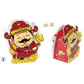 【1768購物網】吉祥物造型提盒 - 財神爺-10入/包 (3-2971002)包裝用品 兩包特價