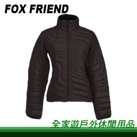 【全家遊戶外】㊣Fox Friend 狐友 女款單件式羽絨外套 M、L 黑色 1086I-3/不規則壓紋 保暖 羽絨衣