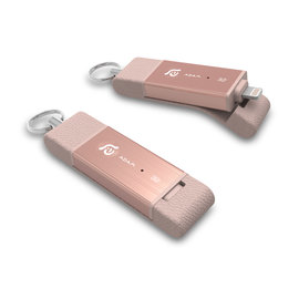 【亞果元素】iKlips Duo 極速多媒體行動碟 Apple專用雙向USB3.1隨身碟 32GB-玫瑰金