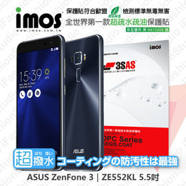 【愛瘋潮】ASUS ZenFone3 (ZE552KL) 5.5吋 iMOS 3SAS 防潑水 防指紋 疏油疏水 保護貼
