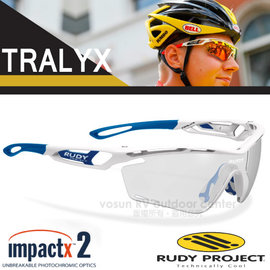 【義大利 Rudy Project】TRALYX-IMPACTX 2專業防爆變色運動眼鏡.太陽眼鏡.自行車風鏡/SP397369 亮白藍框+黑色變色片