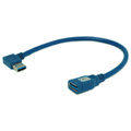 FJ SU0105 USB 3.0延長線 A公彎頭 A母 線長30cm