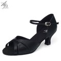 42403-Afa安法 國標舞鞋 女 拉丁鞋 黑緞 低矮跟 1.8吋