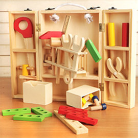 樂兒學 兒童手提工具箱拆裝玩具木製學習積木(MT0464)