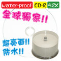 【全球獨家】100片-台灣製造超亮面防水可列印printable CD-R 52X 700MB空白光碟片 燒錄片