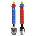 韓國LEGO 樂高積木小人 304不鏽鋼餐具 湯匙 + 叉子組