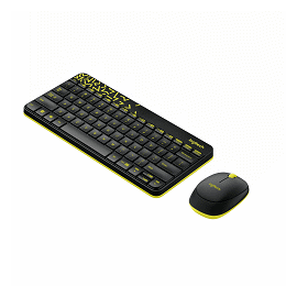 羅技 無線鍵盤滑鼠組 MK240-黑色/黃邊