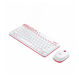羅技 無線鍵盤滑鼠組 MK240-白色/紅邊