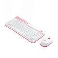 羅技 無線鍵盤滑鼠組 MK240-白色/紅邊