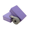 【VITASTYLE】2個紫色瑜珈磚 + 1條灰色瑜珈棉繩(鐡扣) 優惠套組【台灣製】