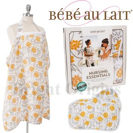 美國Bebe Au Lait 禮盒組-索萊伊蔓菊款(哺乳巾+2個拍嗝巾)