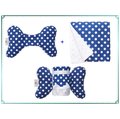 【Q寶寶】美國製 Baby Elephant Ears 蝴蝶枕 寶寶護頸枕+親膚毛毯 藍點點 彌月禮