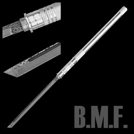 【詮國】B.M.F. 警用防暴接管警棍刀 / 銀色附套 / 整體不銹鋼精製 - AB-1066W (BMF)